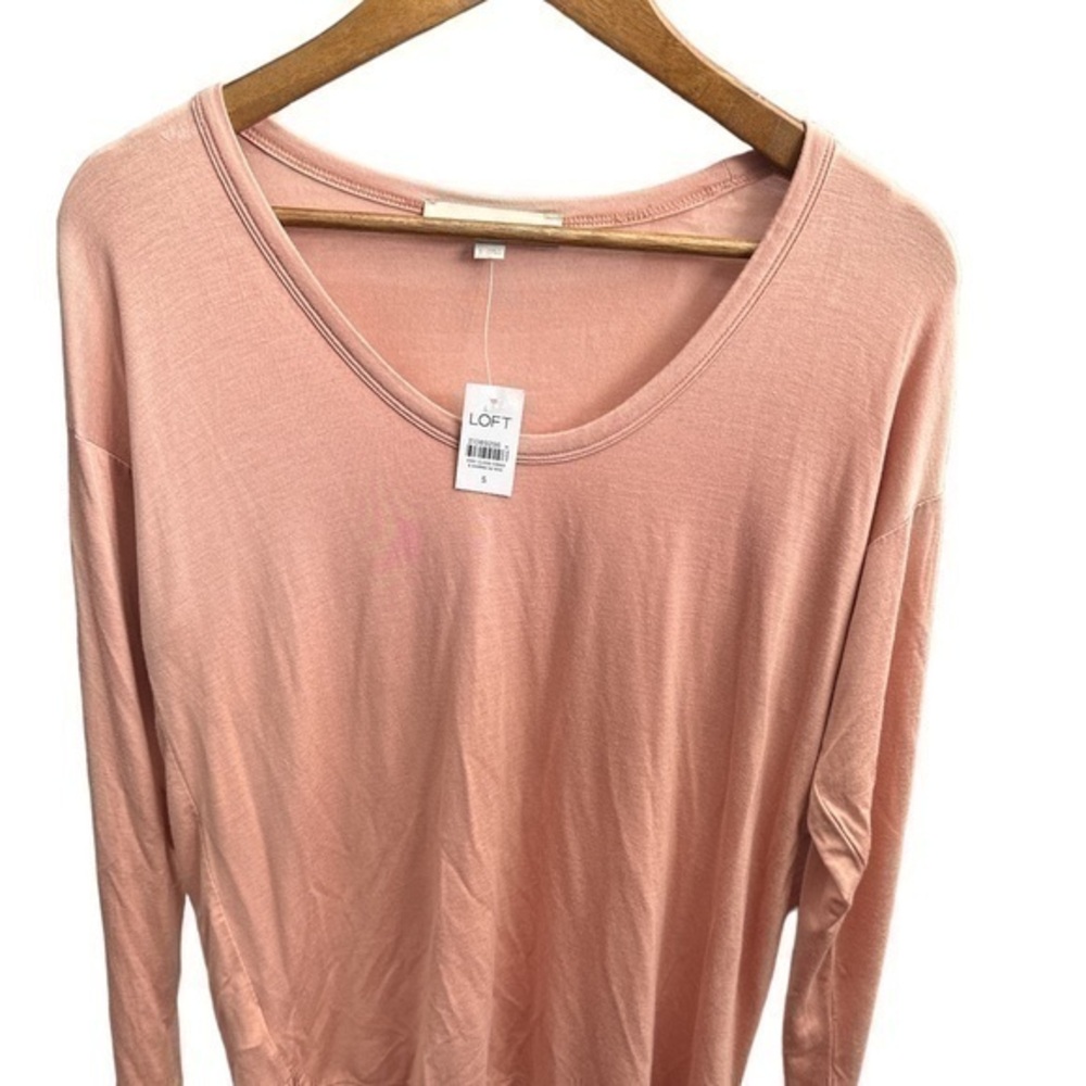 Loft Long Sleeve Scoop Neck Top - Womens Size Small - Peach - New